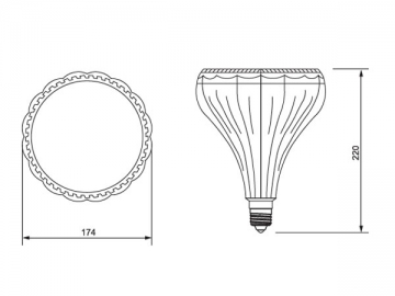 Lámpara LED de aluminio para techos altos