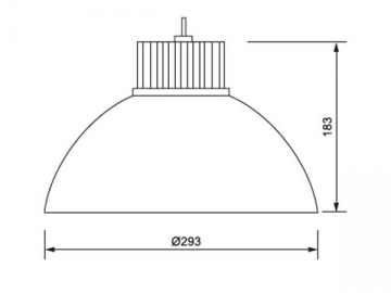 Lámpara LED con pantalla para techos altos