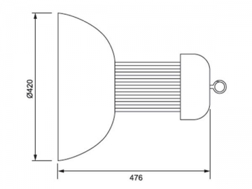 Lámpara LED con pantalla para techos altos