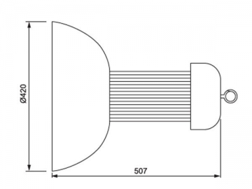 Lámpara LED con pantalla para techos altos