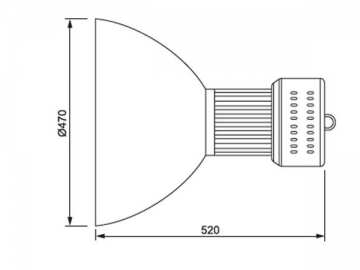 Lámpara LED con pantalla para techos altos