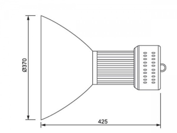 Lámpara LED con pantalla para techos altos