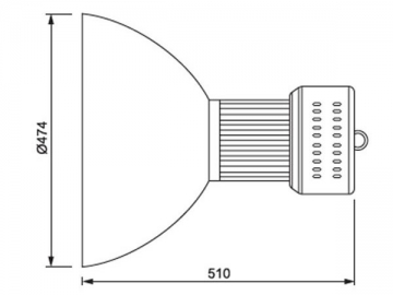 Lámpara LED con pantalla para techos altos