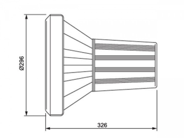 Lámpara LED de aluminio con aletas de enfriamiento para techos altos