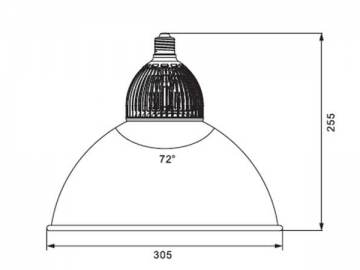 Lámpara LED de aluminio con aletas de enfriamiento para techos altos