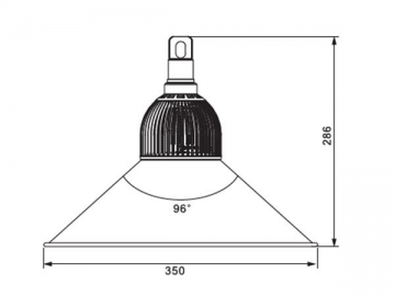 Lámpara LED de aluminio con aletas de enfriamiento para techos altos