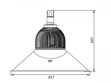 Lámpara LED de aluminio con aletas de enfriamiento para techos altos