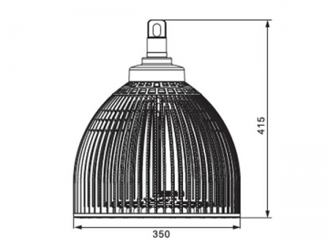 Lámpara LED de aluminio con aletas de enfriamiento para techos altos