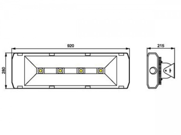 Lámpara LED integrada para túnel