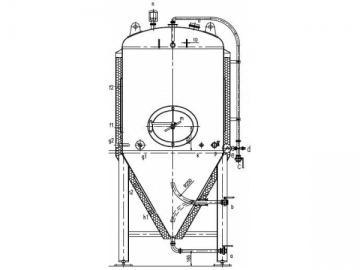 Tanque de fermentación de escotilla lateral