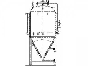 Tanque de fermentación de escotilla superior