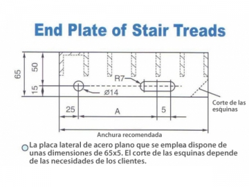 Peldaños de acero para escalera