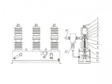 Cortacircuitos electromagnético de vacío para exteriores ZW32-12