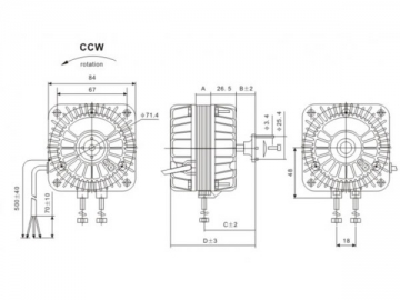 Motor de polos sombreados serie PLD 84