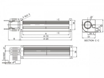 Ventilador de flujo transversal serie AC 30