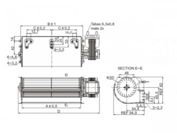 Ventilador de flujo transversal serie AC 60