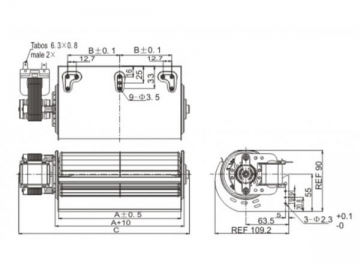 Ventilador de flujo transversal serie AC 65