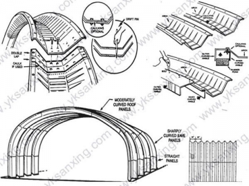 Máquina formadora CNC de construcciones de techo curvo de acero con uniones atornilladas