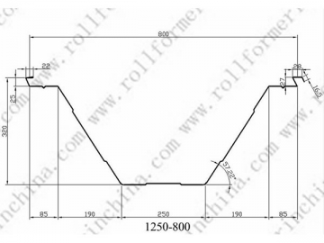 Máquina perfiladora de techos curvos ABM (Q-Span/K-Span) CS-1250-800