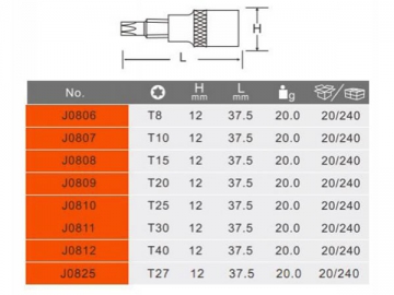 Puntas torx de 1/4"