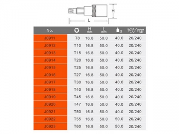 Puntas torx de 3/8"