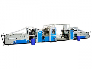 Máquina para fabricar toallas de papel plegadas en V