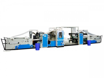 Máquina para fabricar toallas de papel plegadas en V
