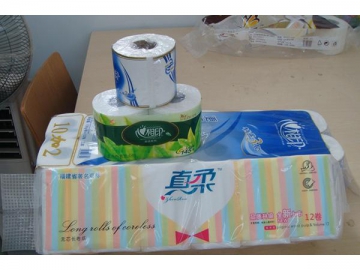 Rebobinadora de rollos de papel higiénico automática