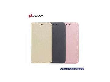 Funda folio de cuero sintético para iPhone X